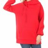 Women * | New 42Pops Ruby Side-Tie Funnel-Neck Long-Sleeve Pocket Hoodie Women