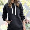 Women * | Brand New 42Pops Charcoal Long-Sleeve Pocket Oversize Hoodie Women