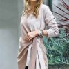 Women * | Best Sale 42Pops Mocha & Latte Contrast V-Neck Wrap Top Women