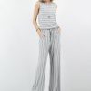 Women * | Wholesale 42Pops Heather Gray & Ivory Stripe Sleeveless Pocket Jumpsuit Women