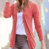 Women * | Top 10 42Pops Desert Rose Ribbed Long-Sleeve Snap-Button Cardigan Women