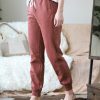 Women * | Brand New 42Pops Dark Rust Pigment-Dye Drawstring Pocket Joggers Women