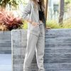 Women * | Best Reviews Of 42Pops Light Gray Pocket Zip-Up Hoodie & Pocket Joggers Plus