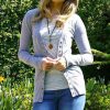 Women * | Hot Sale 42Pops Heather Gray Snap-Front Cardigan Women