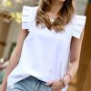 Other * | Discount 42Pops White V-Neck Pleated-Sleeve Top Women