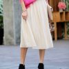 Women * | Discount 42Pops Taupe High-Waist Pleated Midi Skirt Women