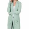 Women * | Budget 42Pops Dusty Green Slouchy Pocket Open Cardigan Women